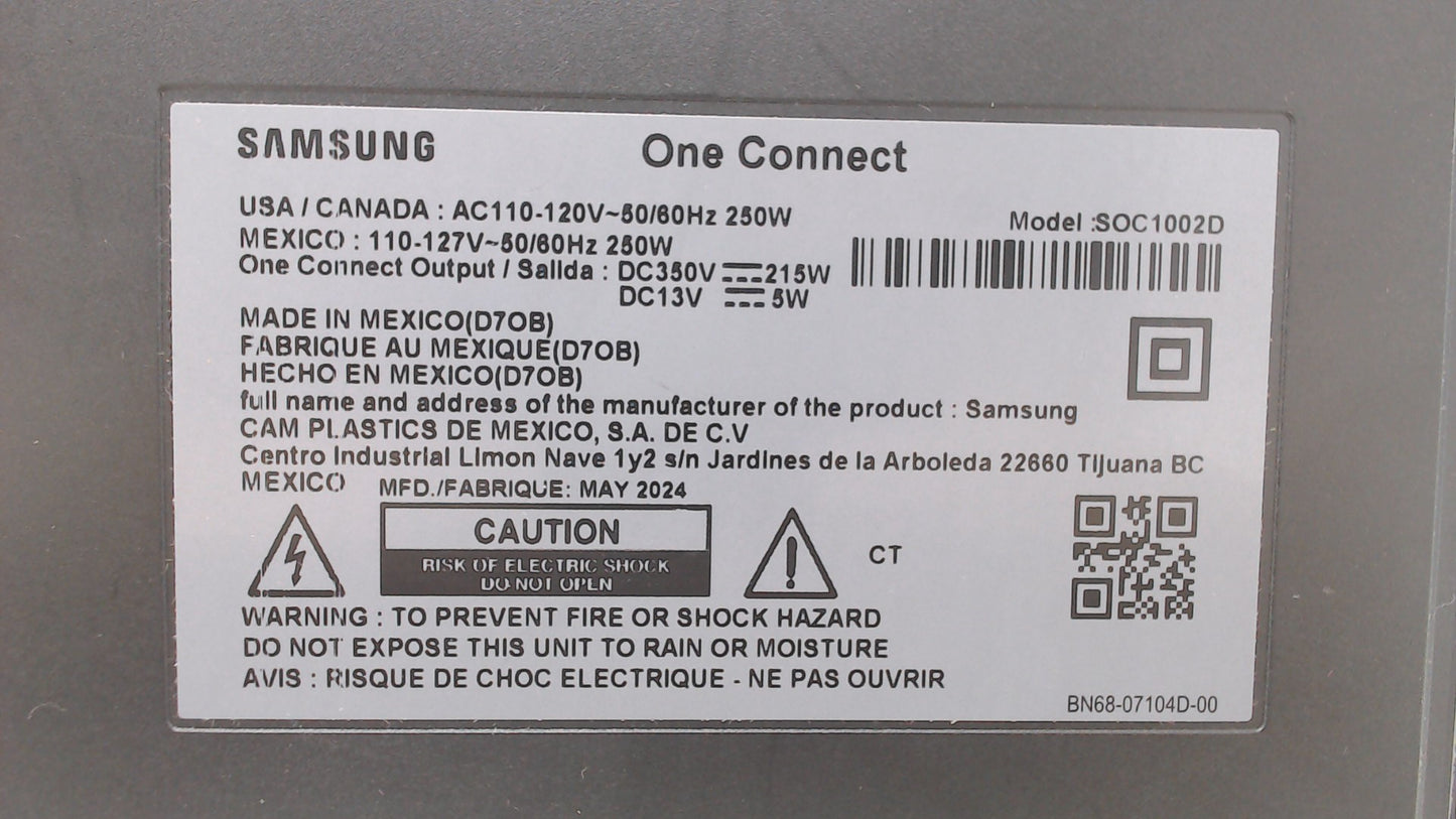 Samsung SOC1002D BN44-01066A BN96-56833A One Connect Box For Sale - 1 Year Warranty